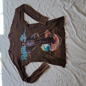 Rolling Stones Brown Long Sleeve Men's shirt